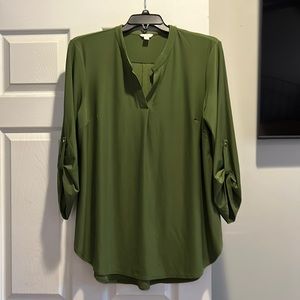 Beautiful, Cato’s, size 18/20W, tabbed 3/4 sleeve, dark green, popover top!